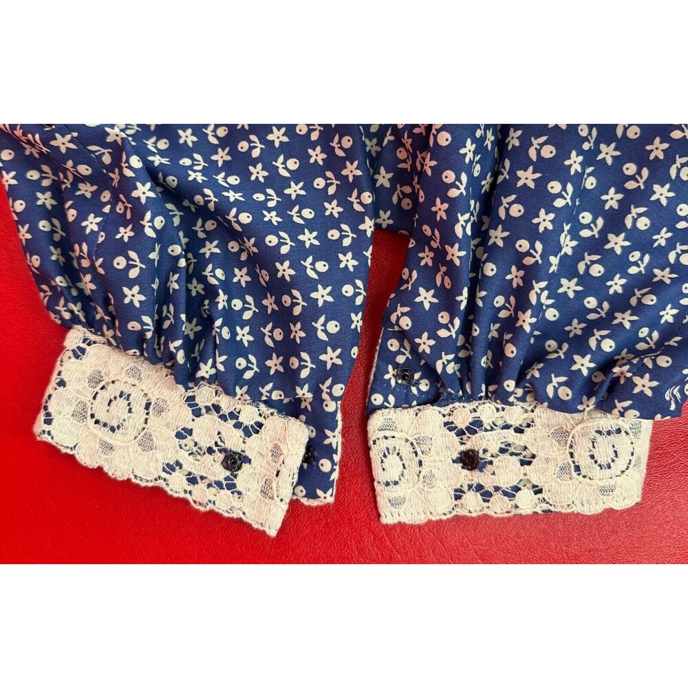 Vintage Victor Costa Calico Lace Cotton Hippie Mazi Dress Size XS to S - Picture 16 of 16